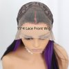 SISIFIRE Purple Highlight Lace Front Wigs for Women Silky Straight Preplucked Hairline Synthetic Heat Resistant Fiber Glueless Wigs for Daily Use 24 Inch