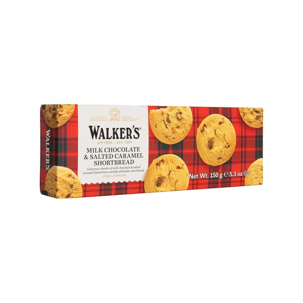 Walker’s All-Butter Salted Caramel & Milk Chocolate Chunk Shortbread - 9-Count Box - Authentic Shortbread Cookies from Scotland