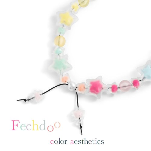 Fechdoo Bracelet Cell Phone Charm, Lanyard Clay Beaded Chain, Accessories Cute Star Colorful