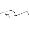 Aloha Eyewear Simplicity Slim, Semi-Rimless Reading Glasses for Men and Women (Chrome +1.25)