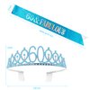 Vovii 60th Birthday Sash and Tiara, Blue Tiara, 60th Birthday Gifts for Women, 60th Birthday Decorations for Women, Happy 60th Birthday Decorations