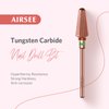 AIRSEE Tungsten Carbide Acrylic Nail Drill Bit Efile Electric File Machine Head Tips for Manicure Polishing Fast Remove Gel 3/32" Shank Right Hand Advanced Salon Tech Rose Gold Tornado Coarse-C