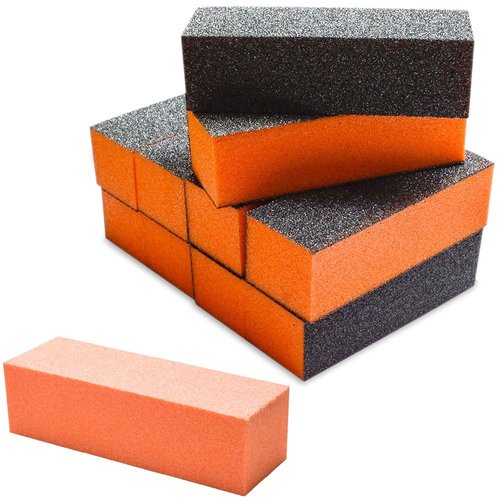 Karlash Nail Buffer Sanding Block Polisher Buffing File Nail Art Manicure Pedicure File (Orange)