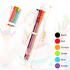 DAIKOYE 24 PCS 0.5mm 6-in-1 Multicolor Ballpoint Pen 6 Colors Transparent Barrel Ballpoint Pen for Office School Supplies Students Children Gift