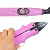 Hair Extensions Tool Kits with Fusion Heat Iron Connector Wand US Plug 50 Pcs Single Hole Heat Shield Guards 10 Pcs Hair Clips 50g Keratin Beads (Pink A Head)