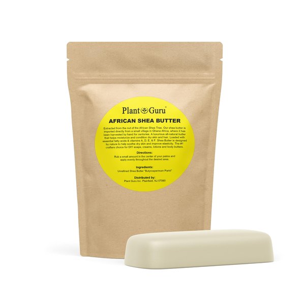 Raw African Shea Butter 8 oz. Bar 100% Pure Natural Unrefined IVORY - Imported From Ghana - Ideal Moisturizer For Dry Skin, Body, Face And Hair Growth. Great For DIY Soap and Lip Balm Making.