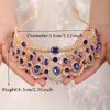 JWICOS Navy Blue Crystal Rhinestones Baroque Queen Crowns and Tiaras with Comb Wedding Bridal Headband Hair Accessories for Bachelor Party Wedding Prom