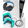 Gaming Headset for Xbox One, PS5, PS4, PC, Sega Game Gear and Other Devices with 3.5mm Audio Jack, Plug and Play, Gaming Headphones for Nintendo Switch with Clear Mic, Folding Design for Kids (Blue)