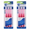 Brilliant Soft Bristle Toothbrush for Adults - Round Brush Head Micro-Fine, Rounded-Tip 360 Degree All Around Bristles, Sensitive Tooth Brush, Oral Hygiene Products, Red, 6 Count