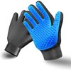 STARROAD-TIM Pet Grooming Glove Hair Remover Brush Gentle Deshedding Efficient Pet Mitt Pet Massage Gloves Left & Right Hand Draw Dog Cat Horse Long Short Fur (1Pair Left & Right Hand (Blue))