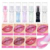 Magic Color Changing Lip Oil Temperature Change Lip Glow Oil Moisturizing Plumping Lip Gloss, No-Sticky Transparent Lip Care Tinted Lip Gloss Oil (Clear Shimmer+Black)