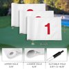 KINGTOP Numbered Golf Flag 8x6 Inch – Upgraded Double Layer 420D Nylon, Double Sided Printing, Tube Inserted – Mini Practice Putting Green Flags for Yard, White #1-3