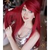 LABEAUTÉ Max Beauty Red Mermaid Wigs with Starfish Hair Clips, Curly Long Hair Daily Wig Heat Resistant Synthetic Fiber for Halloween for Cosplay for Christmas (Red 1)
