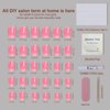 Polychrome&air Press On Nails Short Squoval ABS Natural Fit Fake Nails with Jelly Glue Reusable Manicure Glue On Nails Woman and Girl False Nails UV Cover Gel Glossy Nails 15Sizes 30PCS（Light Red)