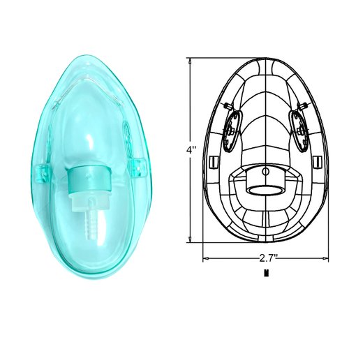 4 Packs Pediatric Elongated Standard Oxygen Mask with 6.6' Tubing and Adjustable Elastic Strap - Size M