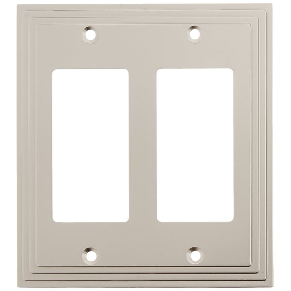 Amerelle Steps Double Rocker Cast Metal Wallplate in Satin Nickel