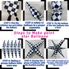 3 * 12PCS Black White Checkered Explosion Pointed Star Foil Balloons/4D Checkered Racing Balloons/Race Car Birthday Party Supplies/Las Vegas Casino Party/Father's Day Boys Birthday Party/Alice Theme