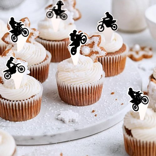 Classic Cars 36 pcs Cupcake Toppers, Motorcycle Theme Party Supplies Favors,Cake Picks For Birthday Anniversary Wedding Engagement Party Decorations