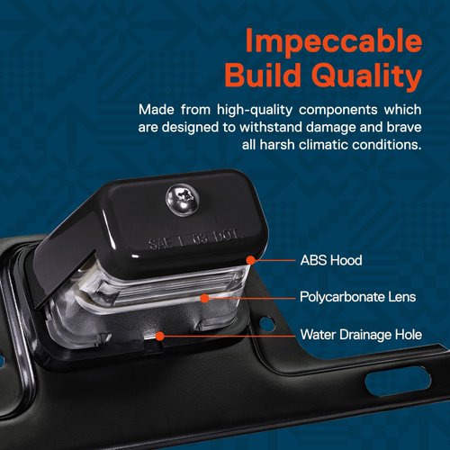 TRUE MODS Black LED License Plate Light for Boat Trailer [Bracket Mount] [DOT FMVSS 108] [SAE L] [Waterproof] [12V DC] Universal Submersible Tag Lamp for Car Work Utility Flat Bed Box Semi Truck RV