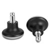 uvce Bell Glides Replacement Office Chair Swivel Caster Wheels to Fixed Stationary Castors, Short Profile with Separate Self Adhesive Felt Pads Black 5pcs