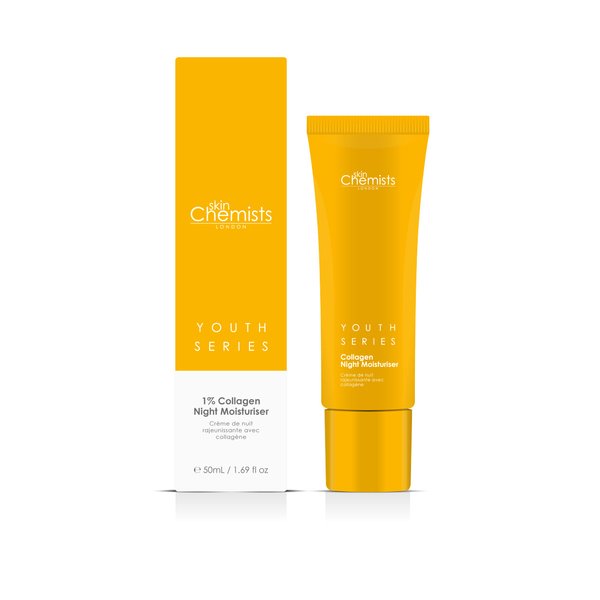 Skin Chemists Collagen Anti Aging Night Moisturiser | Anti Aging Skin Care Face Moisturiser Cream Enriched with Plant-Based Collagen, Marine Amino Acids & Coconut Oil - Daily Anti Aging Skin care 50ml