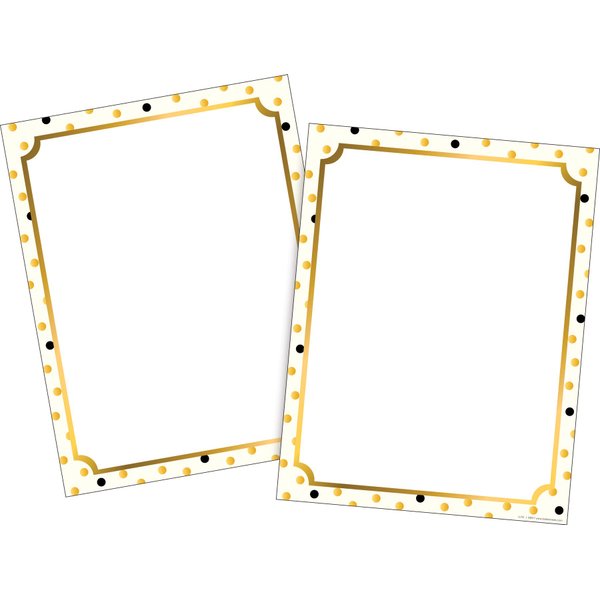 BARKER CREEK Designer Computer Paper 100 Sheet Set, Gold, Decorative Paper, Stationery, 8.5" x 11", 100 sheets, Home, School, and Office Supplies (3624)