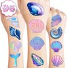 100 PCS Sea Shell Mermaid Birthday Party Decorations Favors Supplies Beach Ocean Seashells Decor Temporary Tattoos Stickers for Girls Boys Cute Gifts School Prizes Rewards
