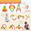 MCGMITT Rainbow Stacker Toy, Silicone Rainbow Stacking Toy, Rainbow Building Blocks, Kids and Toddler Stacking Toy, Rainbow Decor Toys, Helps Kids Develop Hand-Eye Coordination, 5 Layers