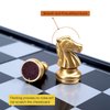 AMEROUS 10'' Magetic Travel Chess Set, Plastic Portable Folding Chess Board Game with Gold and Silver Chess Pieces - 2 Extra Queens - Chess for Beginner, Kids, Adults