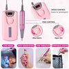 Rechargeable 30000 RPM Nail Drill, Portable Electric Nail Drill Professional Efile Nail Drill Kit for Acrylic, for Salon Use or Home DIY with 6 Pcs Nail Drill Bits (Pink)