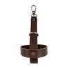 TACO DOG, Dog Ball Holder with Hook, Chasing Pet Toy Storage, Leash Attachment Case, Outdoor Pet Accessories, Thick Full Grain Leather, Handmade, Bourbon Brown