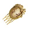 ALILANG Gold Tone Topaz Rhinestones Victorian Lady Cameo Maiden Prom Hair Comb
