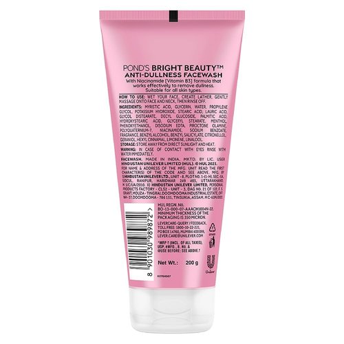 PONDS BRIGHT BEAUTY VITAMIN B3+ FACE WASH 200G PACK OF 1 Face Wash (200 g)