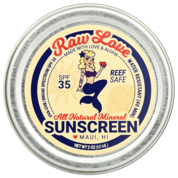RAW LOVE All Natural Mineral Sunscreen, 2 OZ