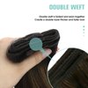 YoungSee Sew in Hair Extensions Brown Weft Hair Extensions Human Hair Dark Brown Mix Medium Brown Highlights Human Hair Weft Extensions Sew in Real Hair Extensions No Tangle 100G 22In