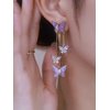 HUASAI Purple Butterfly Drop Earrings for Teen Girls, Metal Type: Mental, Product Type: Earring, Target Gender: Unisex