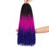 Xtrend 18 Inch Passion Twist Hair Water Wave Crochet Braiding Hair 7 Packs Synthetic Hair Extensions Crochet Braids Hair(16Strands/Pack, Black/Purple/Blue#)