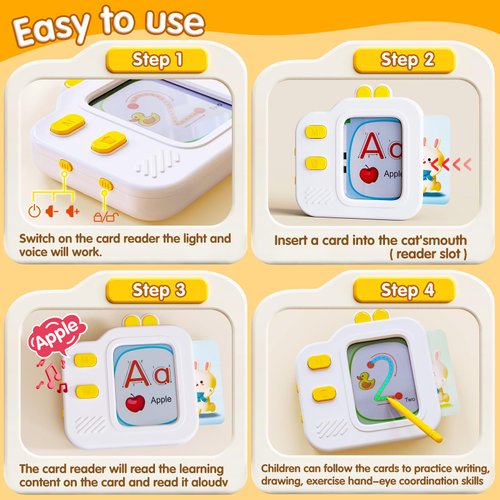 Talking Flash Cards for Toddlers, Learning Drawing Board Toys, Speech Therapy Toys, 240 Learning Content, Toddler Learning Toys for Birthday Gifts for 3 4 5 6 7 Year Olds