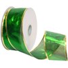 Morex Ribbon 7417.40/50 Morex Gleam 2.5" X 50 YD Wired Ribbon for Gift Wrapping, Emerald, Flower Bouquet Ribbons for Crafts, Valentines, Baby Showers, Graduation Baskets, and Wedding Decorations