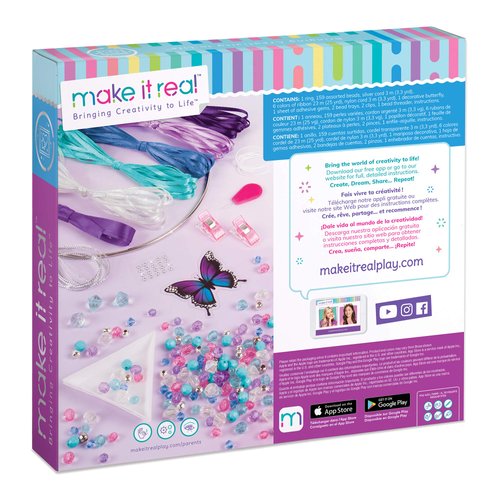 Make It Real - DIY Dreamcatcher. Make Your Own Dream Catcher Arts and Crafts Kit for Tween Girls. Includes Dream Catcher Hoop, Strings and Ribbons, Beads, Butterfly Pin and More