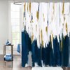 MitoVilla Navy Blue Shower Curtains for Chic Modern Abstract Bathroom Decor, Dark Blue Fabric Shower Curtain, Brush Strokes Oil Painting Style, 72 x 72