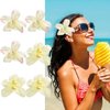 auwiyd 6 PCS Hawaiian Flower Hair Clips, Artificial Tropical Flower Hair Pins Hawaiian Floral for Women Girls Hawaiian Wedding Seaside Travel Hair Accessories