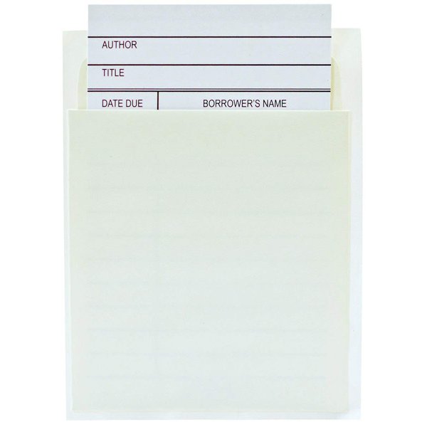 Jot & Mark Library Kit with 100 Book Card Pockets and Catalog Checkout Cards | Perfect for creating School Classroom, Church, Social Group and Personal Libraries