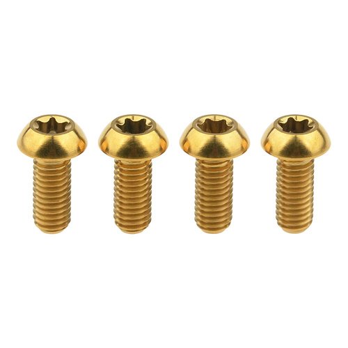 Wanyifa 4Pcs Titanium M5 x 12mm Holder Torx Head Bolt Screw for Bicycle Water Bottle Cage (Gold)