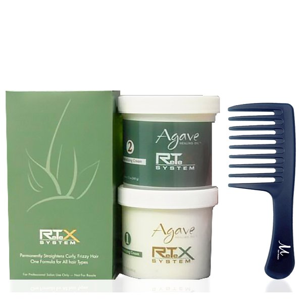 Agavê Retex Hair Straightening System and M Hair Designs Detangling Comb (Bundle)