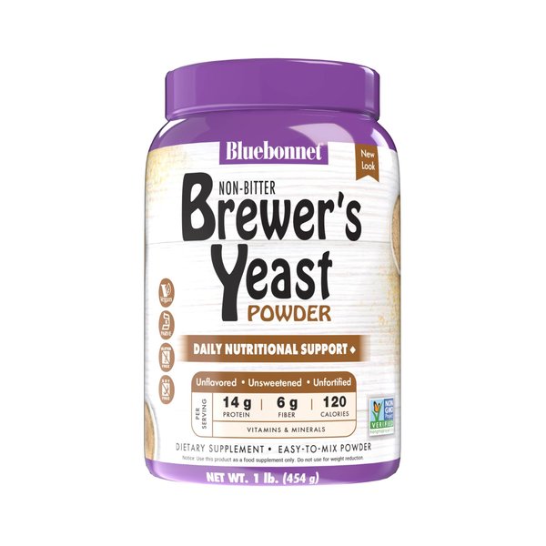 Bluebonnet Nutrition Super Earth Brewers Yeast Powder, Super Food, Whole Food, Source for Vitamins, Great Tasting, Vegan, Vegetarian, Non GMO, Gluten Free, Soy Free, Milk Free, Kosher, 1 lb
