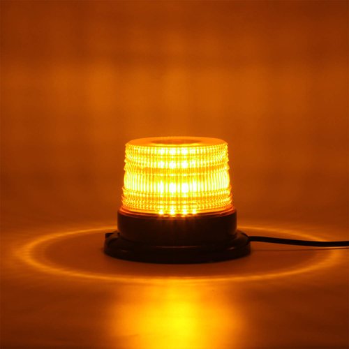 LINKITOM LED Strobe Light, 12V-24V Amber 40 LED Warning Safety Flashing Beacon Lights with Magnetic and 16 ft Straight Cord for Vehicle Forklift Truck Tractor Golf Carts UTV Car Bus