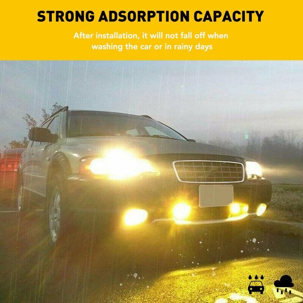 KOMAS 12” X 48” Tint Vinyl Film Sticker Sheet Roll for Car Headlight, Tail Lights, Fog Lights with Squeegee + Cutter (Glossy Yellow)