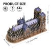 Piececool 3D Metal Puzzles for Adults and Teens, Notre Dame De Paris Church Metal Model Kit, Challenge French Cathedral Brain Teaser Architecture Building Blocks Puzzle, 382 Pcs