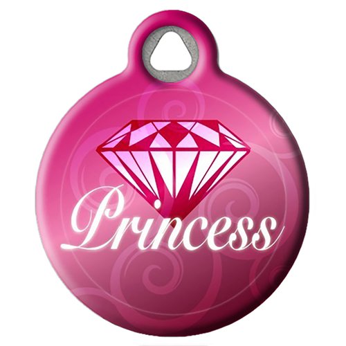 Dog Tag Art Diamond Princess - Custom Pet ID Tag for Dogs and Cats Small Size
